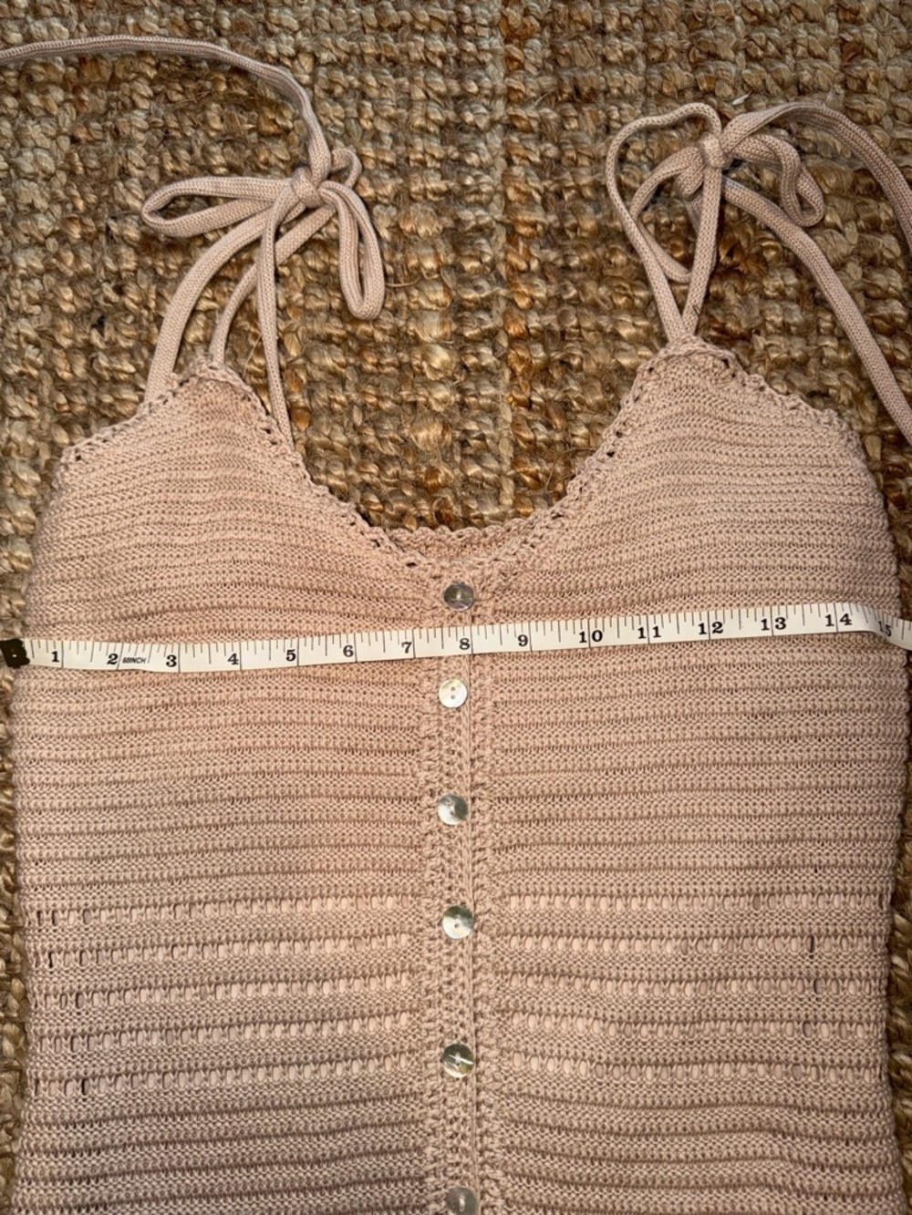 Olive & Oak Crochet Button-Front Mini Dress - Picture 4 of 4
